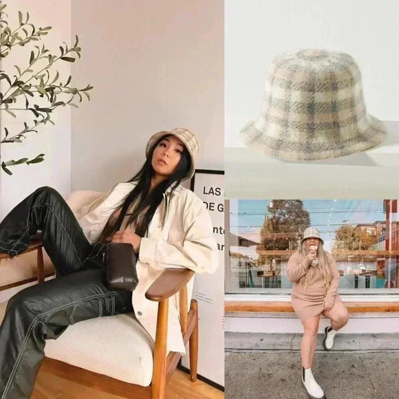 Anthropologie San Diego Hat Company Plaid Bucket Hat NWOT